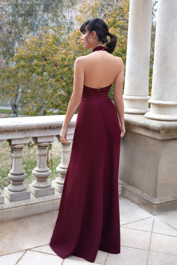 Vestido Largo Halter Asimétrico