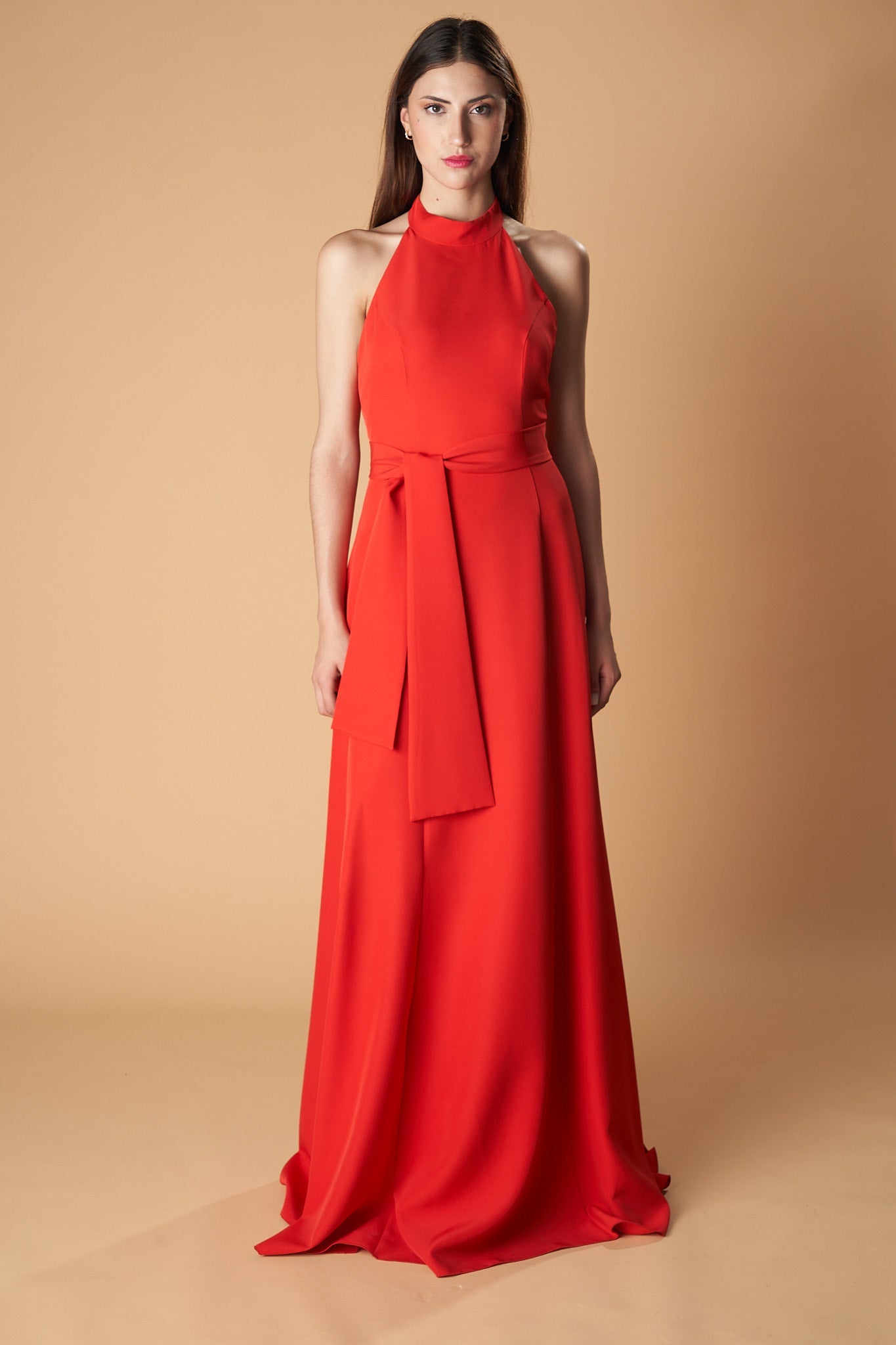 Vestido Largo Halter Asimétrico