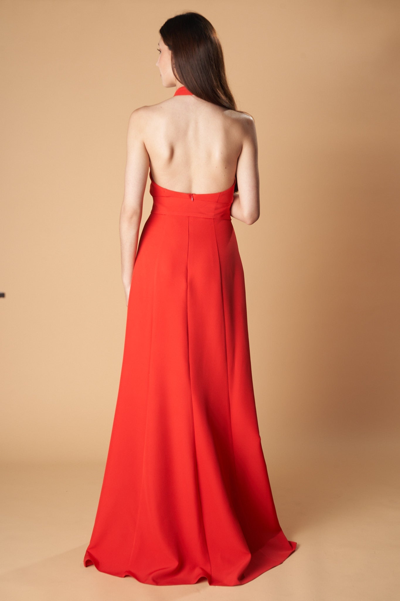 Vestido Largo Halter Asimétrico