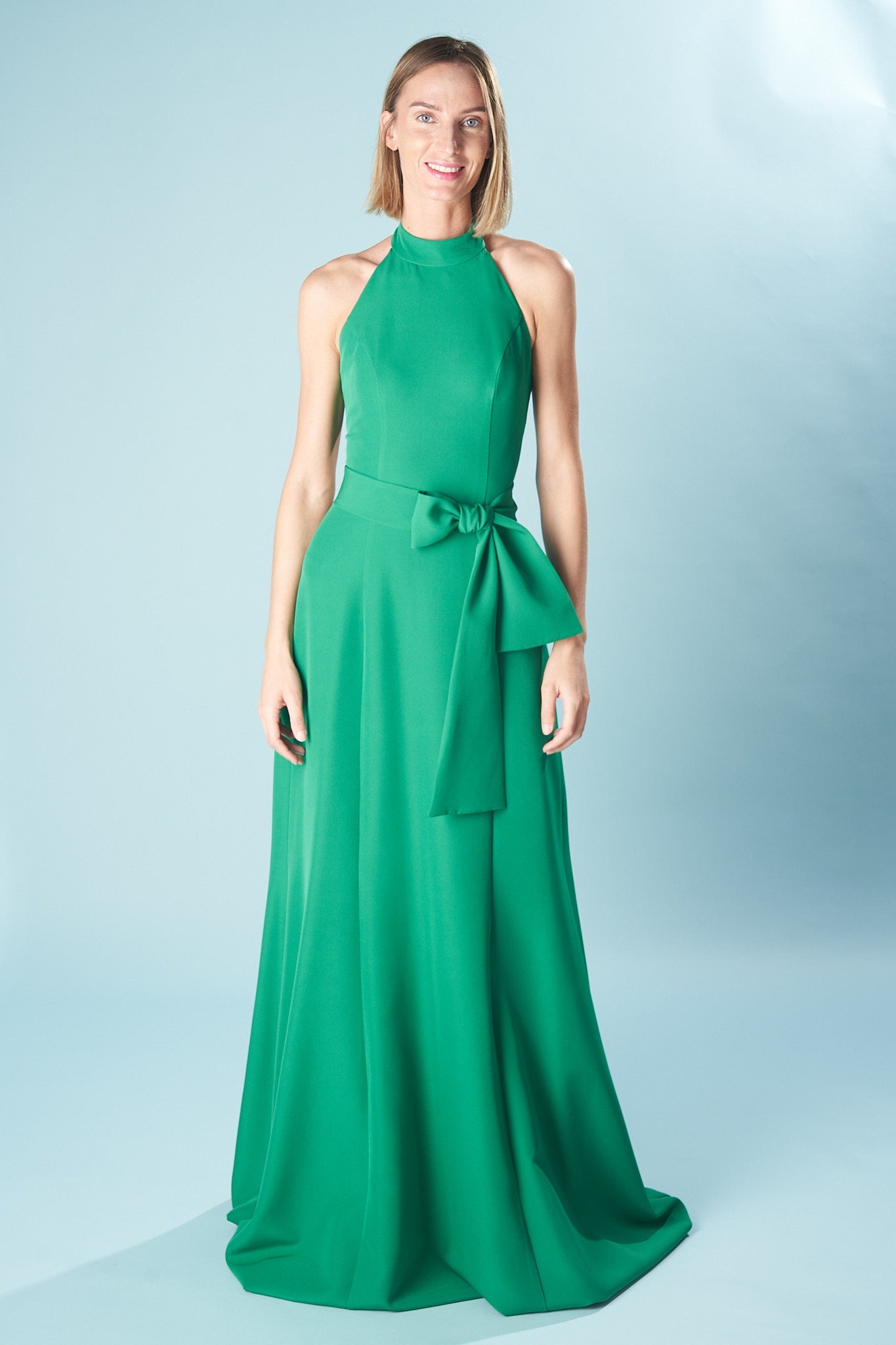 Vestido Largo Halter Asimétrico